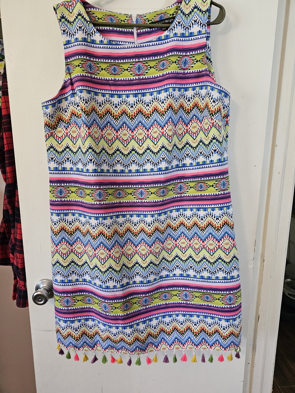 madison leigh Multicolor Striped Aztec-Print Shift Dress